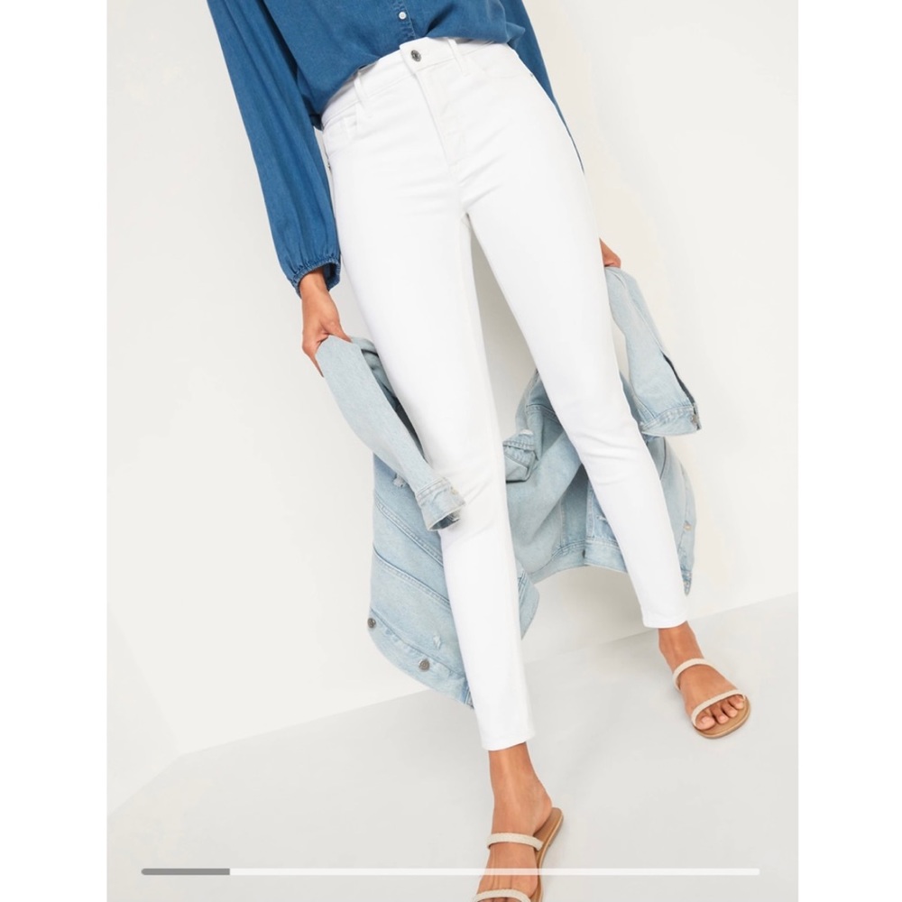 High-Waisted Rockstar Super Skinny White Jeans